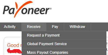 payoneer receive money